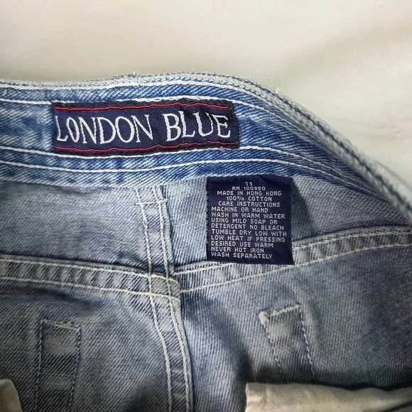 Y2K Vintage Jeans Embroidered Flower Trim Frayed Hem Denim Size 10 2000s Retro - Picture 11 of 16